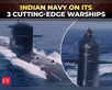 Indian Navy commissions three warships in Mumbai:Image