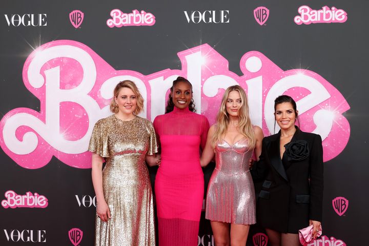 "Barbie" director Greta Gerwig and stars Issa Rae, Margot Robbie and America Ferrera attend the "Barbie" Celebration Party at Museum of Contemporary Art on June 30, 2023 in Sydney.