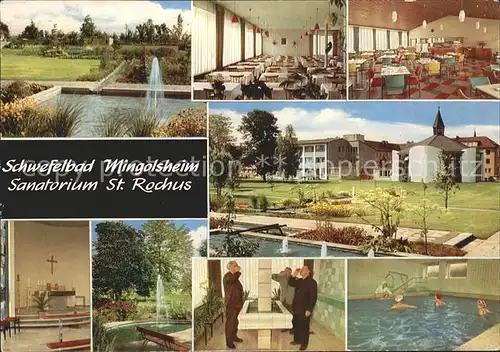 Mingolsheim Schwefelbad Sanatorium St Rochus Speisesaal Trinkbrunnen Hallenbad Hauskapelle Inneres Kat. Bad Schoenborn