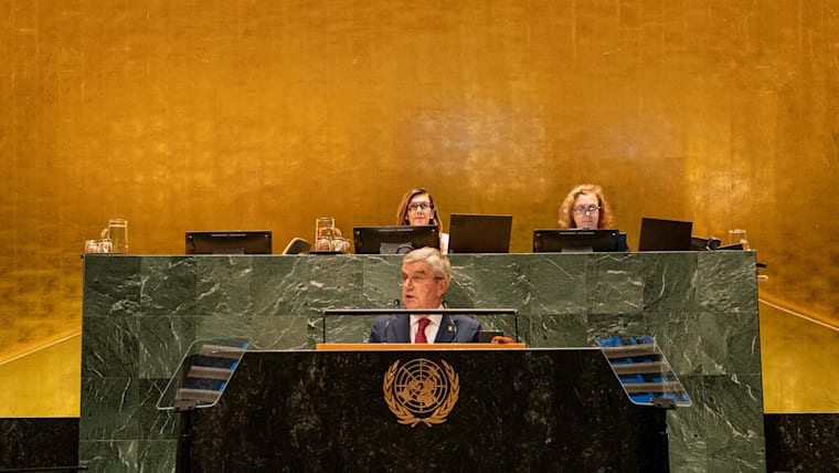 IOC president Thomas Bach at UN HQ