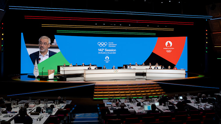 142nd IOC Session Games of the XXXIII Olympiad Paris 2024 report by Étienne Thobois Palais des Congrès, Grand Amphithéâtre