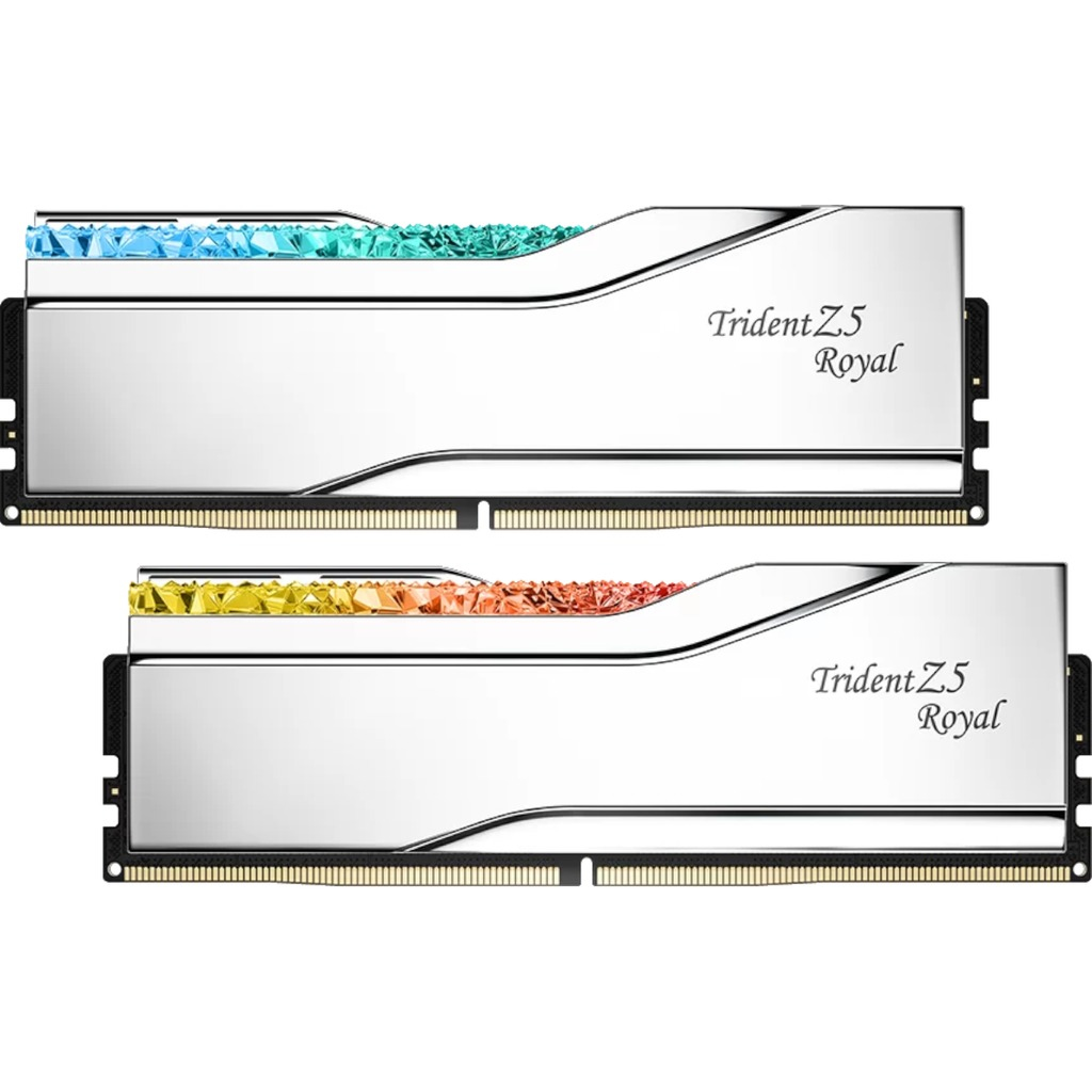 G.Skill Royal RGB XMP 64GB (2x32GB) DDR5 PC5-51200C32 6400MHz Dual Channel Kit - Silver