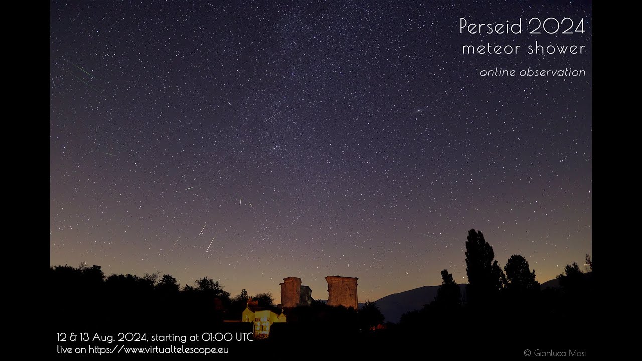 Perseid meteor shower 2024, online observation â€“ 13 Aug. 2024 - YouTube