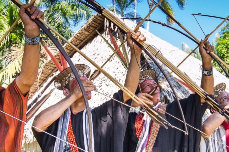 Celebration of the Ashaninka people in the Kampa of the Amônia River Indigenous Reserve, by the Peruvian border. Image by Arison Jardim/The Ashaninka of the Amônia River Association.