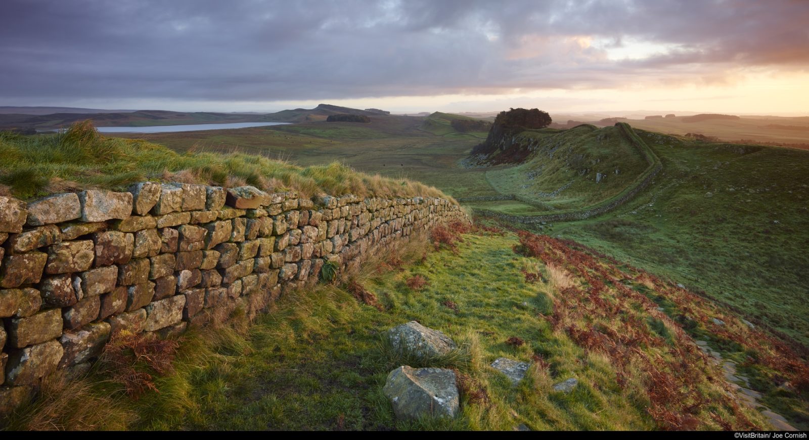 Hadrian's Wall near Housesteads offers beautiful views and a great chance to get out and about in the countryside 