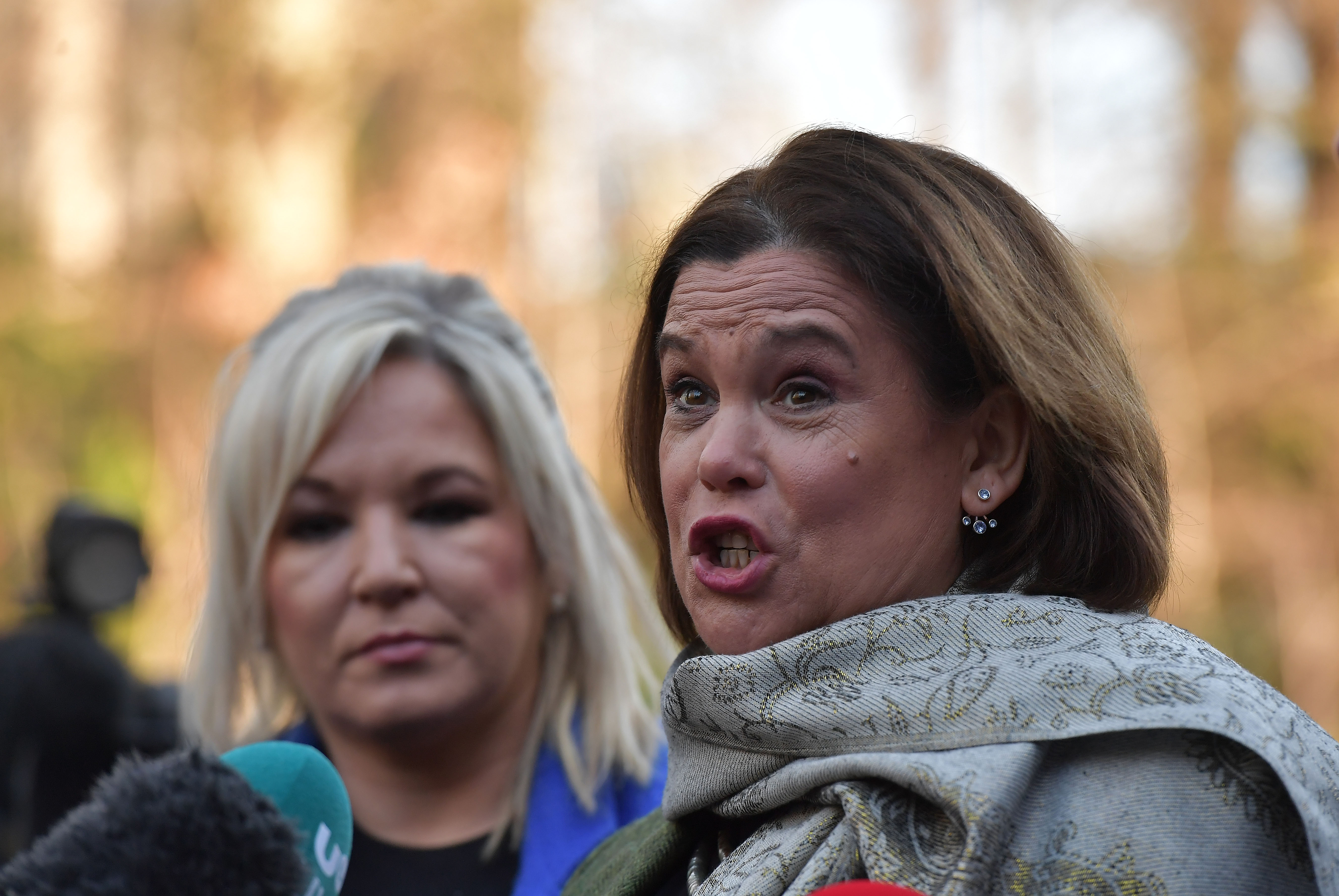 Across Northern Ireland, Sinn Féin’s vote dropped by 6.6 percentage points, more than that of any other party. Pictured Mary Lou McDonald with Michelle ONeill 