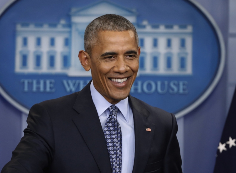 FILE - In this Jan. 18, 2017 file photo, President Barack Obama smiles during his final presidential news conference in the briefing room of the White House in Washington. More than a dozen ???60 Minutes??? interviews with Obama, beginning when he was a U.S. Senator, have been compiled into an audio release, ???Barack Obama: The 60 Minutes Interviews??? coming out Oct. 13. (AP Photo/Pablo Martinez Monsivais, File)