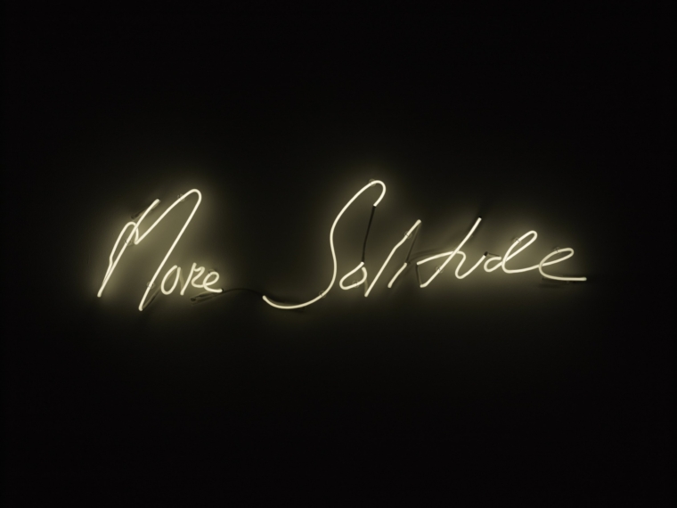 ONE TIME USE ONLY WITH EXHIBITION AND MANDATORY CREDIT - T's & C's BELOW Tracey Emin / Edvard Munch: The Loneliness of the Soul Royal Academy of Arts, 15th November 2020 ? 28th February 2021 Tracey Emin, More Solitude, 2014. Neon, Edition 2/10, 30.6 x 115 cm. Collection of Michelle Kennedy and Richard Tyler ? Tracey Emin. All rights reserved, DACS 2020 Image from Gus Teasdale - Images supplied are for use only in connection with the exhibition: Tracey Emin / Edvard Munch: The Loneliness of the Soul, Royal Academy of Arts, 15th November 2020 ? 28th February 2021 - Images are only reproduced to illustrate a review or criticism of a work or report as defined by section 30 (i) and (ii) of the Copyright, Designs and Patents Act 1988. - All image reproductions must credit the artist, title of the work, date of work and be accompanied by caption and credit lines as provided by the Royal Academy of Arts. - Images must be reproduced in full with no cropping, overprinting or be subject to any form of manipulation without prior written permission of the copyright owner and the owner of the work. - Use of images on front and back covers require prior written permission of the copyright owner and owner of the work, and may attract a fee. Please contact Royal Academy of Arts Press Office. - Images are for your own use only and must not be transferred to any third-parties. - Images supplied are for one time use only and must not be stored on a database - Images must not be reproduced on social networking sites (e.g. Facebook, Twitter)