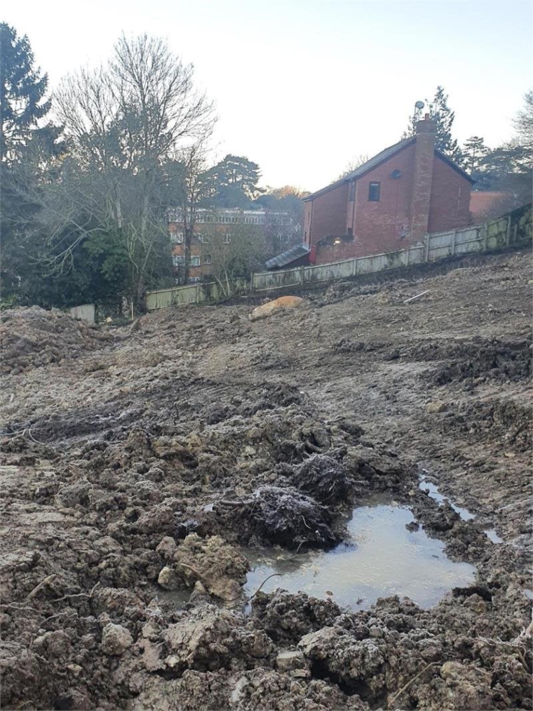 Undated handout photo issued by the Ministry of Defence of the site of an unexploded Second World War bomb which was found in Exeter. Issue date: Saturday February 27, 2021. PA Photo. Thousands of residents in Exeter have been evacuated from their homes as authorities attend to a possible unexploded Second World War device, police said. Devon and Cornwall Police confirmed a 400-metre cordon was in place, with 2,600 properties evacuated for the examination of the device, which was located at a site on Glenthorne Road on Friday morning. See PA story POLICE Bomb. Photo credit should read: Ministry of Defence/PA Wire NOTE TO EDITORS: This handout photo may only be used in for editorial reporting purposes for the contemporaneous illustration of events, things or the people in the image or facts mentioned in the caption. Reuse of the picture may require further permission from the copyright holder.