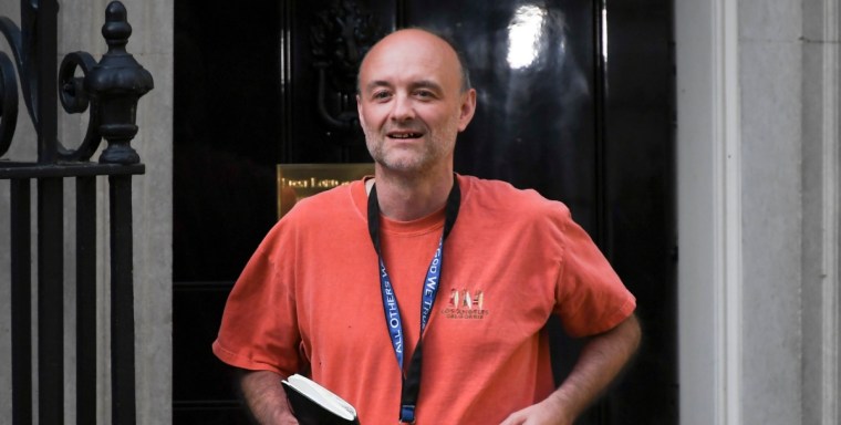 FILE - In this May 24, 2020 file photo, Britain's Prime Minister Boris Johnson's senior aid Dominic Cummings leaves 10 Downing Street, in London. The former top aide to British Prime Minister Boris Johnson ramped up his criticism of the government???s handling of the coronavirus on Wednesday, June 16, 2021 releasing private message exchanges in which Johnson appeared to brand his health minister ???hopeless.??? Dominic Cummings, who was Johnson???s most senior adviser until November, published a screenshot of WhatsApp exchanges, apparently with Johnson, discussing problems securing protective equipment and increasing coronavirus testing in March 2020. In one message, Johnson said Health Secretary Matt Hancock was ???totally (expletive) hopeless.??? Johnson???s office would neither confirm nor deny that the messages were genuine. (AP Photo/Alberto Pezzali, File)