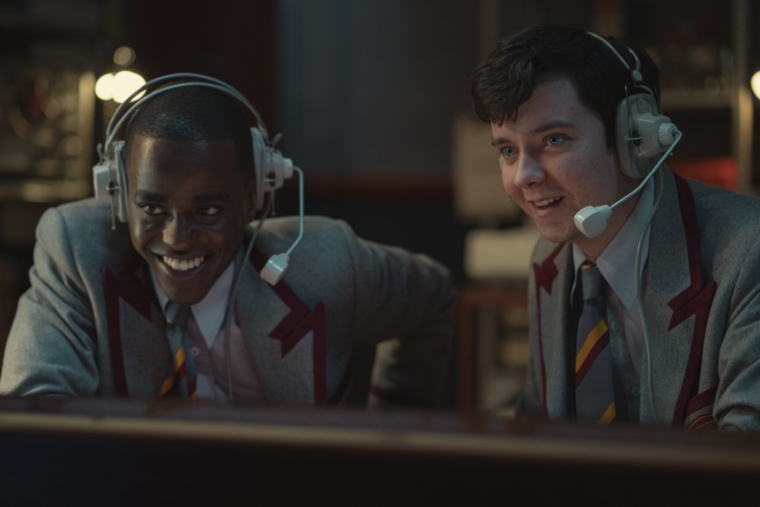 Sex Education Season 3. Ncuti Gatwa as Eric Effiong, Asa Butterfield as Otis Milburn in Episode 7 of Sex Education Season 3. Cr. Sam Taylor/NETFLIX ?? 2020 Sex Education Series 3 TV still Netflix