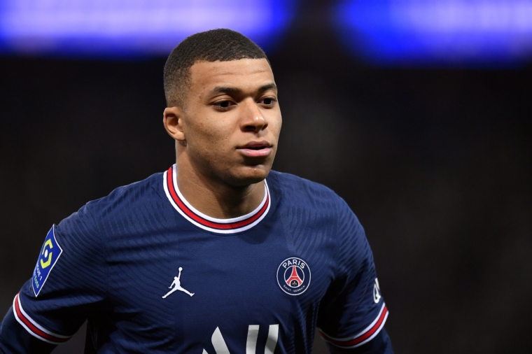 PARIS, FRANCE - DECEMBER 12: Kylian Mbappe of Paris Saint-Germain looks on during the Ligue 1 Uber Eats match between Paris Saint Germain and AS Monaco at Parc des Princes on December 12, 2021 in Paris, France. (Photo by Aurelien Meunier - PSG/PSG via Getty Images)