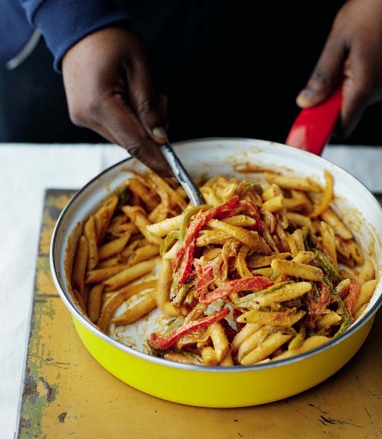 Rasta pumpkin pasta from Natural Flava (Photo: Matt Russell)