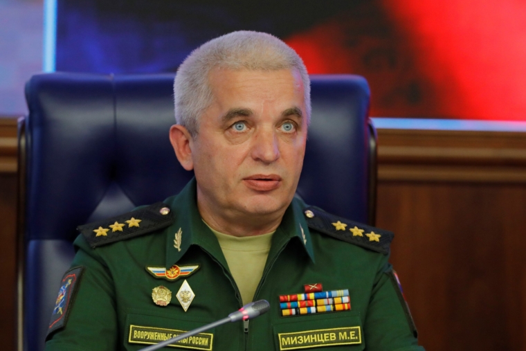 MOSCOW, RUSSIA - JULY 20: Chief of the National Centre for State Defense Control Colonel-General Mikhail Mizintsev speaks during working meeting of the Interdepartmental Coordination Unit of the Ministry of Defense and the Ministry of Foreign Affairs of Russia on the return of refugees to Syria at the Russian National Defense Management Center in Moscow Russia on July 20, 2018. (Photo by Sefa Karacan/Anadolu Agency/Getty Images)