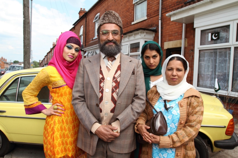 Programme Name: Citizen Khan - TX: n/a - Episode: n/a (No. 1) - Embargoed for publication until: n/a - Picture Shows: (L-R) Alia (BAVNA LIMBACHIA), Mr Khan (ADIL RAY), Shazia (MAYA SONDHI), Mrs Khan (SHOBU KAPOOR) - (C) BBC - Photographer: Jack Barnes