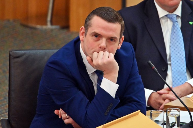 EDINBURGH, SaSome Scottish Conservatives are reportedly also discontent with the leadership of Douglas Ross (Photo: Getty)COTLAND - SEPTEMBER 29: Scottish Conservative leader Douglas Ross during First Minister's Questions in the Scottish Parliament on September 29, 2022 in Edinburgh, Scotland. (Photo by Ken Jack/Getty Images)