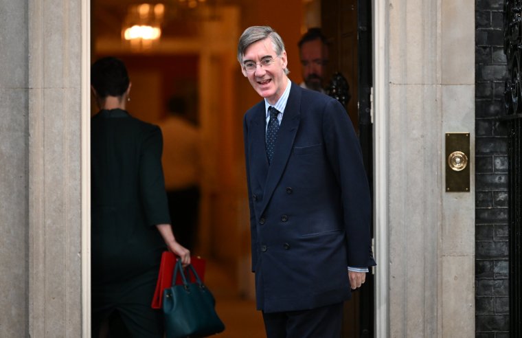 LONDON, ENGLAND - OCTOBER 25: Secretary of State for Business, Energy and Industrial Strategy Jacob Rees-Mogg arrives at number 10 for the final Cabinet meeting with Liz Truss as Prime Minister before she formally resigns on October 25, 2022 in London, England. Rishi Sunak will take office as the UK's 57th Prime Minister today after he was appointed as Conservative leader yesterday. He was the only candidate to garner 100-plus votes from Conservative MPs in the contest for the top job. He said his aim was to unite his party and the country. (Photo by Leon Neal/Getty Images)