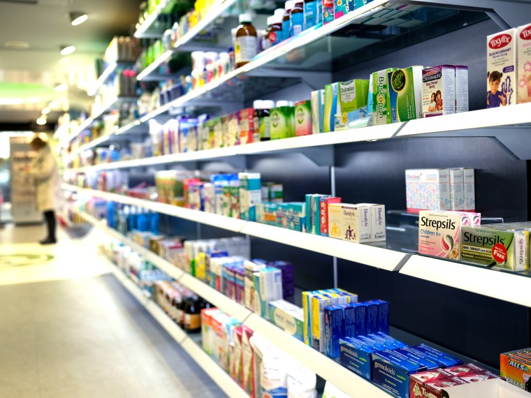 File photo shows a variety of over-the-counter cough medications for sale at a pharmacy in Kent (Photo: Getty Images)