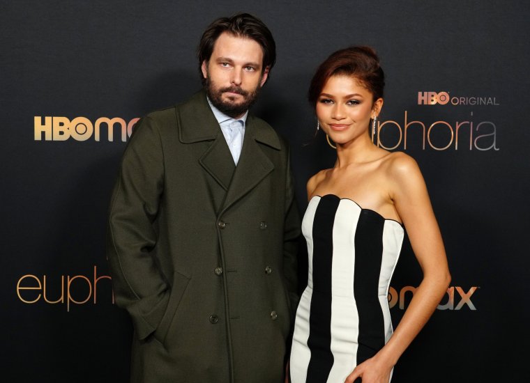 LOS ANGELES, CALIFORNIA - JANUARY 05: (L-R) Zendaya and Sam Levinson attend HBO's "Euphoria" Season 2 Photo Call at Goya Studios on January 05, 2022 in Los Angeles, California. (Photo by Jeff Kravitz/FilmMagic for HBO)