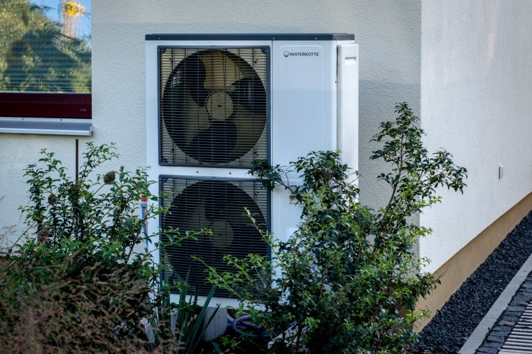 A heat pump is installed at a house in Frankfurt, Germany, Thursday, Sept. 7, 2023. (AP Photo/Michael Probst)