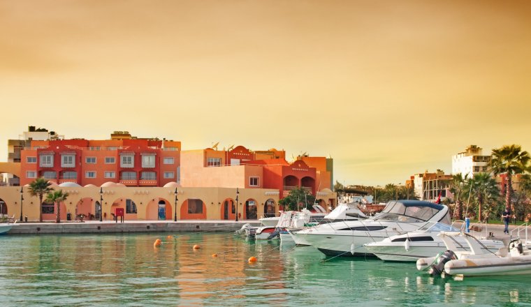 Yacht bay in Hurghada. Image was taken in Egypt - Hurgada Marina boulevard