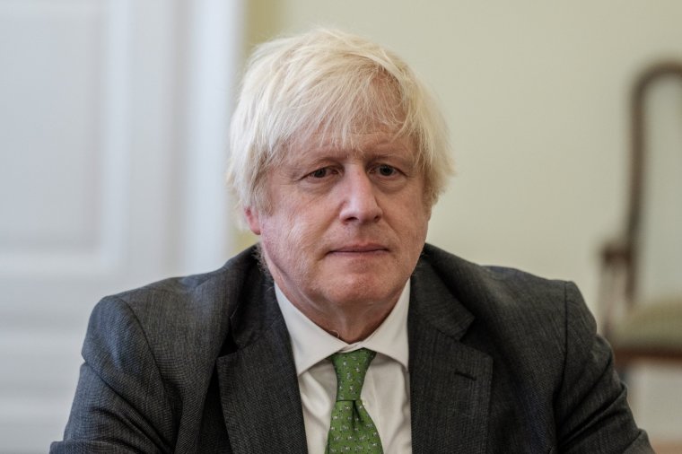 LVIV, UKRAINE - SEPTEMBER 9: Boris Johnson, former UK Prime Minister, is seen during his visit to Ivan Franko National University of Lviv on September 9, 2023 in Lviv, Ukraine. Since the beginning of the full-scale war, Johnson has repeatedly visited Ukraine. On October 4, 2022, the Academic Council at Ivan Franko National University of Lviv has awarded Boris Johnson the title of Doctor Honoris Causa. (Photo by Les Kasyanov/Global Images Ukraine via Getty Images)