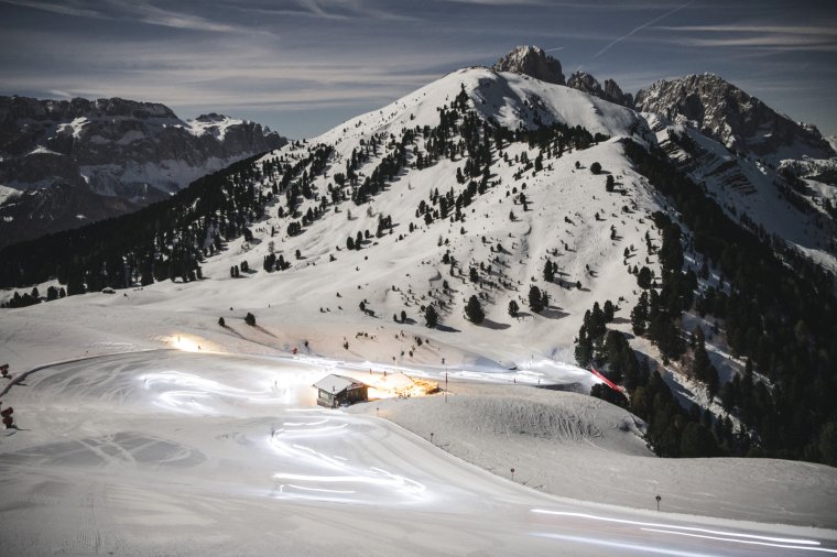 Torchlit walks and twilight e-biking Dolomites Italy Credit www.valgardena.it if not shown. Image from Vanessa Fisher