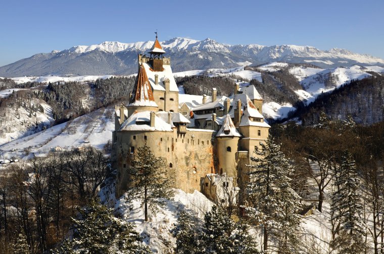 Bran Castle Snowshoe walking in Transylvania Romania Image from Olivia Crawley