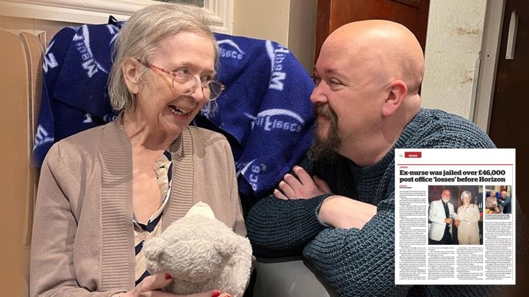 Liz Roberts with her son Chris on her 73rd birthday on December 26 last year (Photo: Supplied)