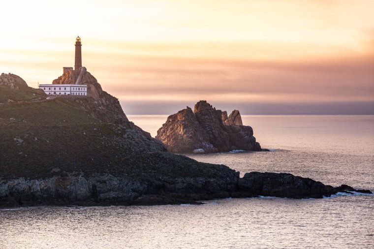 Cape Vilan Lighthouse, Costa Morte, La Coruna Province, Galicia, Spain