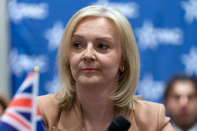 Former British Prime Minister Liz Truss participates in the Conservative Political Action Conference at the National Harbor, Wednesday, Feb. 21, 2024. in Oxon Hill, Md. (AP Photo/Jose Luis Magana)