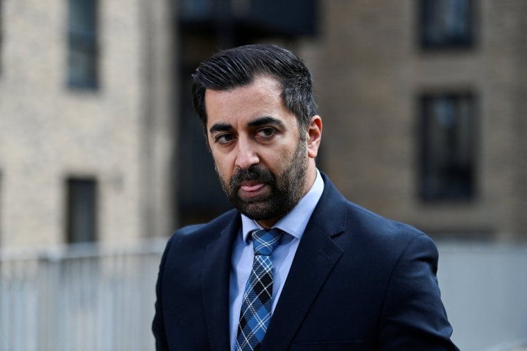 Scotland's First Minister Humza Yousaf visits Hillcrest Homes housing development in Dundee, Scotland, Britain, April 26, 2024. REUTERS/Lesley Martin