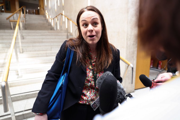 EDINBURGH, SCOTLAND - APRIL 30: Kate Forbes MSP departs the Scottish Parliament debating chamber on April 30, 2024 in Edinburgh, Scotland. Humza Yousaf resigned from Office yesterday ahead of a confidence vote he was expected to lose after the coalition with The Scottish Green Party fell apart last week. Yousaf was in office for just 398 days after the previous leader Nicola Sturgeon stood down in March 2023. (Photo by Jeff J Mitchell/Getty Images)