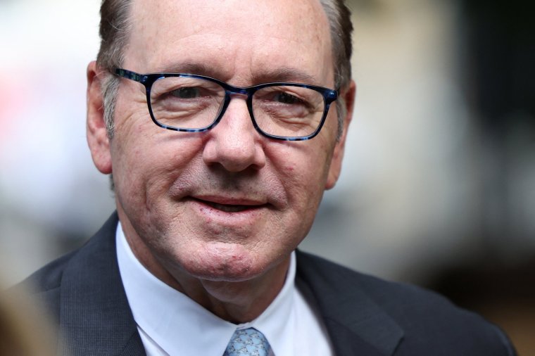 US actor Kevin Spacey arrives to the Southwark Crown Court in London on July 13, 2023. The award-winning actor, 63, is on trial in London accused of a string of sexual offences against four men dating back more than 20 years. (Photo by HENRY NICHOLLS / AFP) (Photo by HENRY NICHOLLS/AFP via Getty Images)