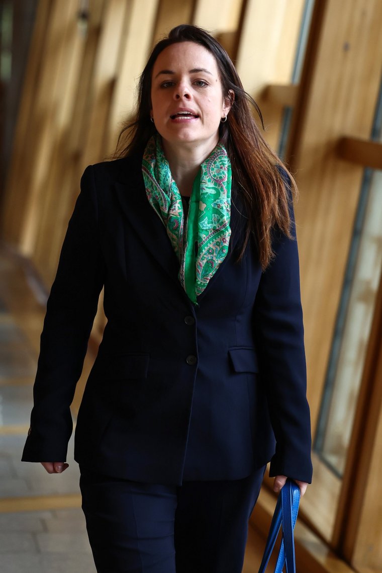 EDINBURGH, SCOTLAND - MAY 01: Kate Forbes MSP arrives for the motion of no confidence in the Scottish Government on May 01, 2024 in Edinburgh, Scotland. The no-confidence motion against the Scottish Government, led by Labour, aims to force all government ministers, including the First Minister, to resign if it passes. Following First Minister Humza Yousaf's announcement of his resignation, the Tories have cancelled a similar vote they had planned against him. Nonetheless, Scottish Labour leader Anas Sarwar stated that his party will proceed with the no-confidence motion against the Government as a "point of principle." (Photo by Jeff J Mitchell/Getty Images)