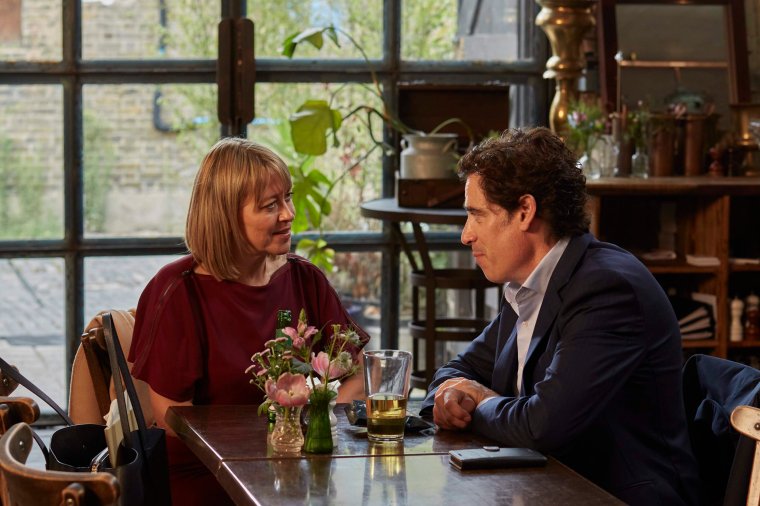 The Split,18-03-2022,Hannah (NICOLA WALKER), Nathan (STEPHEN MANGAN),Embargoed for publication until 09:00:01 on Friday 18/03/2022 - Picture shows: Hannah (NICOLA WALKER), Nathan (STEPHEN MANGAN) L-R,Sister,Tereza Cervenova The Split TV still BBC