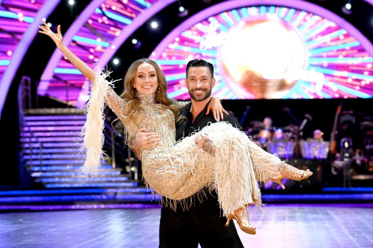 BIRMINGHAM, ENGLAND - JANUARY 20: Rose Ayling-Ellis and Giovanni Pernice at Utilita Arena Birmingham on January 20, 2022 in Birmingham, England. (Photo by Dave J Hogan/Getty Images)