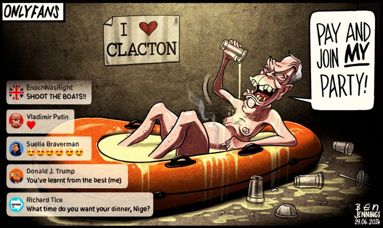 Ben Jennings cartoon Nigel Farage Clacton General Election