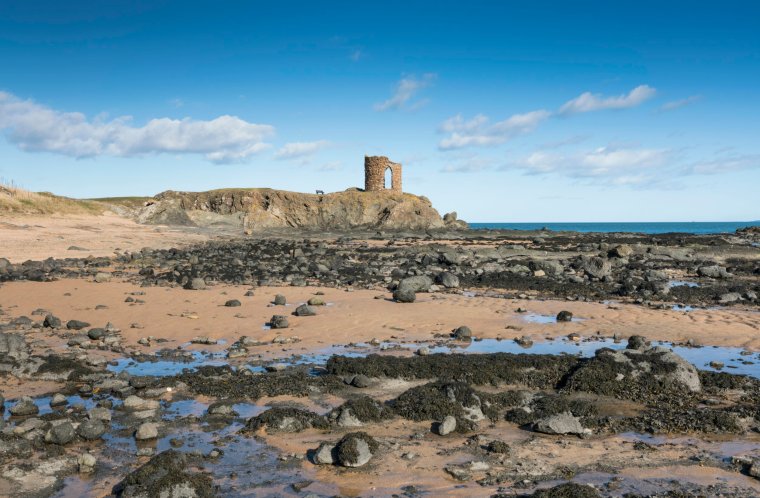 Lady's Tower was built in Ruby Bay, on the east side of Elie Ness. It was used as a changing room for the Lady Anstruther. Image supplied by VisitScotland