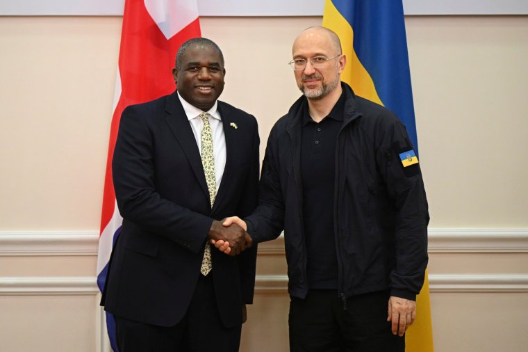 UK Foreign Secretary David Lammy meets with Ukrainian Prime Minister Denys Shmyhal during his visit to the Ukrainian capital (Photo: Leon Neal/Pool via AP)