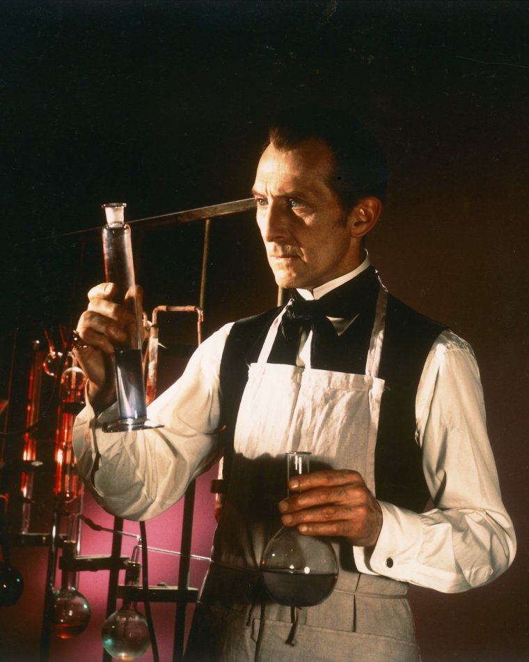 British film actor Peter Cushing (1913 - 1994) reprises his role as Baron Victor Frankenstein in the Hammer production 'Frankenstein Must Be Destroyed', 1969. (Photo by Silver Screen Collection/Hulton Archive/Getty Images)