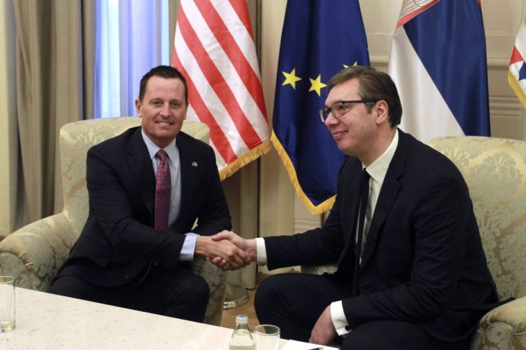 Richard Grenell meeting Serbian President Aleksandar Vucic in 2020 (Photo: Milos Miskov / Anadolu Agency via Getty Images)