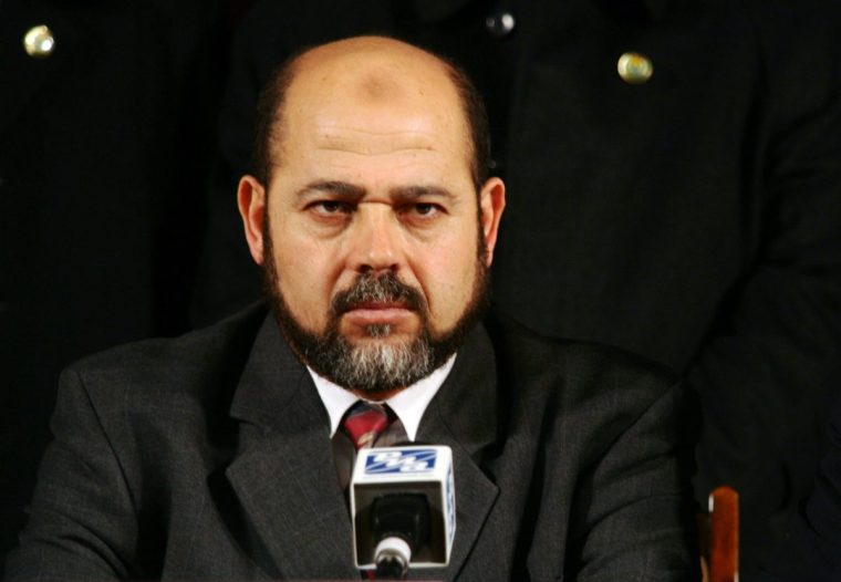 RUSSIA - MARCH 03: Hamas deputy leader, Mousa Abu Marzouk, is seen during a press conference in Moscow, Russia, Friday, March 3, 2006. Khaled Mashaal, the exiled political leader of Hamas, which won January's elections in the Palestinian Authority, said his militant group wants to end what they call Israeli occupation. (Photo by Dmitry Beliakov/Bloomberg via Getty Images)