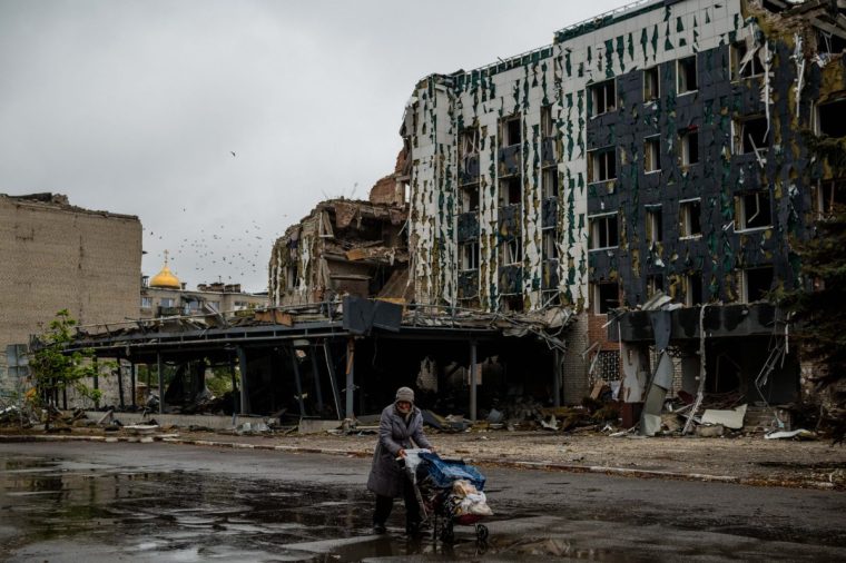 POKROVSK, UKRAINE - OCTOBER 19: Local resident walks through empty streets of Pokrovsk, Donetsk Region, Ukraine on October 19, 2024. Russian forces persist in their efforts to push forward toward the strategically important city of Pokrovsk in the Donbas region. (Photo by Maciek Musialek/Anadolu via Getty Images)