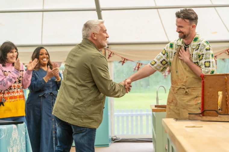 Christiaan gets a Hollywood Handshake The Great British Bake Off Series 15 TV still Channel 4