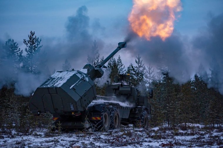 The British Army's new Archer Mobile Howitzer gun, as British Army soldiers take part in training near Rovaniemi in the Arctic Circle, Finland. Picture date: Tuesday November 19, 2024. PA Photo. Photo credit should read: Ben Birchall/PA Wire