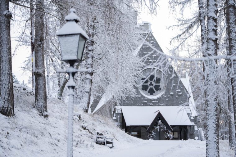 Crathie Kirk near Balmoral, Aberdeenshire, is surrounded by snow and ice. Many Britons again faced freezing temperatures overnight ahead of a frosty and icy morning and the arrival of Storm Bert on the weekend. Picture date: Friday November 22, 2024. PA Photo. Photo credit should read: Jane Barlow/PA Wire