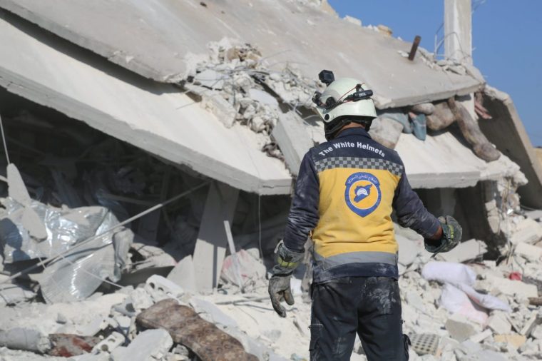 ALEPPO, SYRIA - NOV 28: A view of damaged buildings and businesses after the attack by Russian warplanes, on November 28, 2024 in Aleppo, Syria. 12 civilians were killed and at least 30 civilians were wounded in an airstrike by Russian warplanes on Darat Izza and Tarib towns in the west of Aleppo province in northern Syria. (Photo by Kasim Rammah/Anadolu via Getty Images)