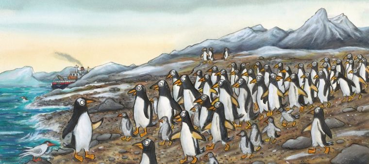 Jonty Gentoo - At the South Pole from Jonty Gentoo (c) Julia Donaldson and Axel Scheffler Provided by pdaukes@scholastic.co.uk