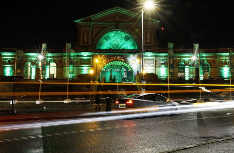 Taxis drop off fans at the VIP entrance before the evening session during day five of the 2023/4 PDC World Darts Championship at Alexandra Palace on December 19th 2023 in London, England (Photo by Tom Jenkins/Getty Images)